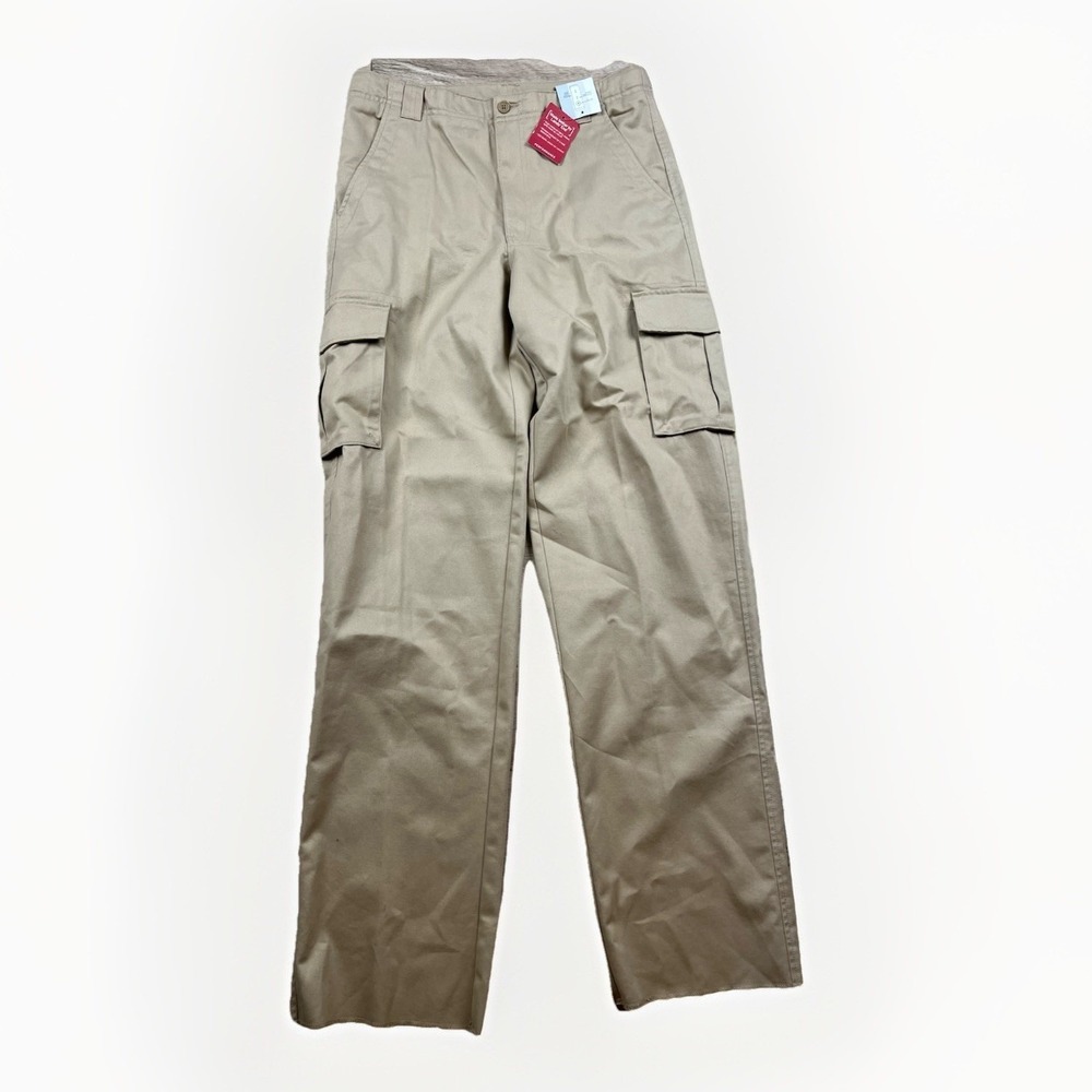 Lands End Pants Kids Size 20 Beige‎ Straight Leg Cargo Khaki Performance NWT
